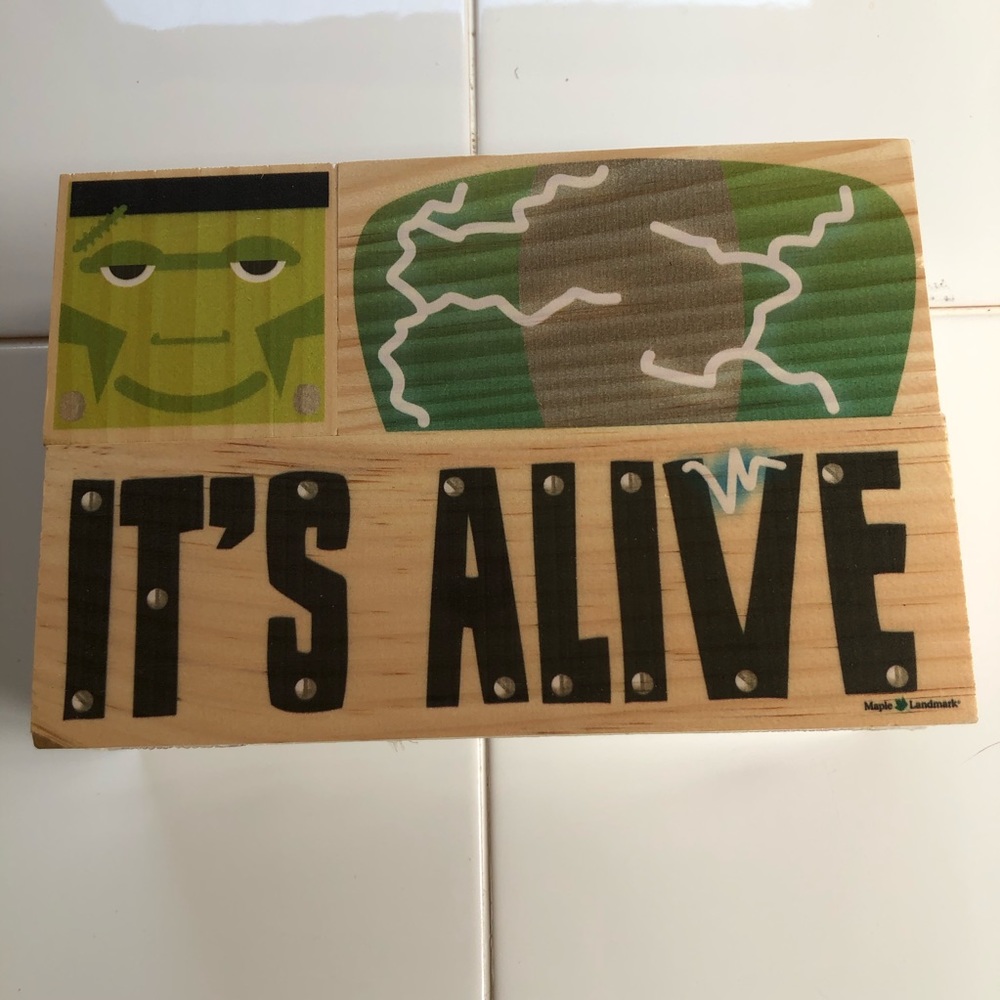 NWT Halloween Decor Monster Stackers Wood Blocks Set mix and match